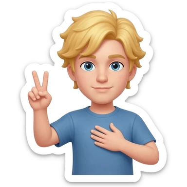 I want this 🫡✌️🫩 mixed   into 1 emoji  remove the  hand on the   chest with blond hair sticker