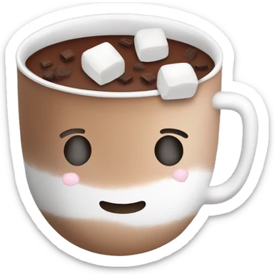 hot cocoa cup with marshmallows and chocolate chips  sticker