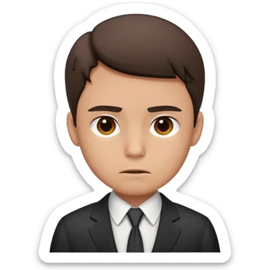 a liittle tired and frustrated entepreneur (only his face). with suit and only a little bit emotional face. young entepreneurs with various suits, but in classic colours. sticker