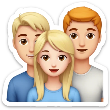 a group of friends, a girl and two guys sticker