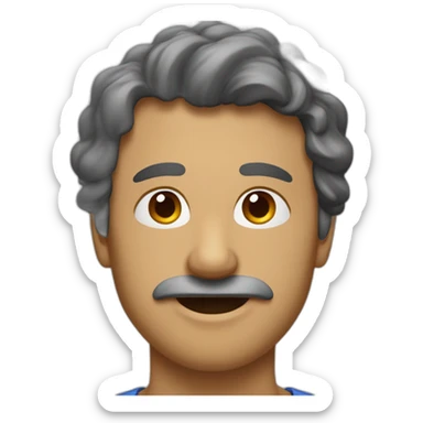 homme qui je peinse le haut du née pour montrée qQUIL EST DESSESPERER sticker