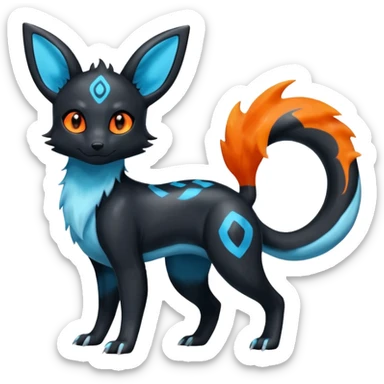 Shiny Umbreon-Amaura-Salandit-Fakémon-fusion (full body) sticker