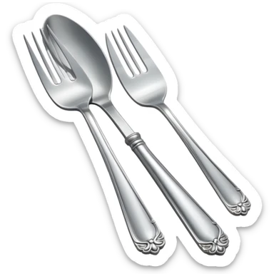 silver cutlery sticker