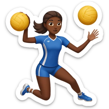 una chica morena jugando voleibol sticker