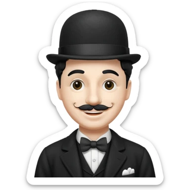 Quiero una imagen graciosa de charles chaplin por favor sticker