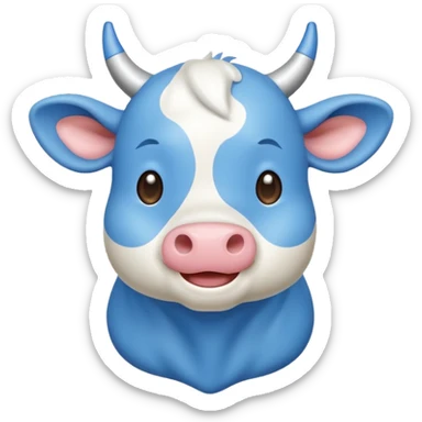 Vaca azul Kawaii  sticker