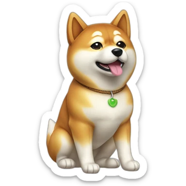 shiba inu full body sit 3/4 sticker