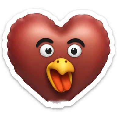 turkey heart sticker