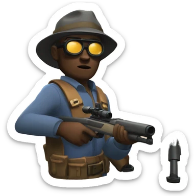 sniper from the game team fortress 2 sticker