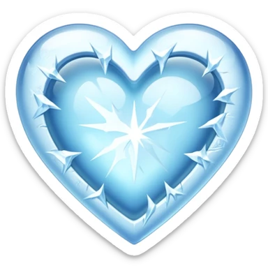 cold winter heart sticker