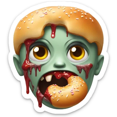 A zombie eating a bagel sticker