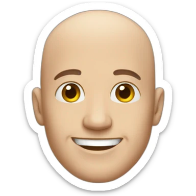 almost bald happy man sticker