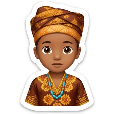 Indonesian child wearing traditional batik clothing sticker