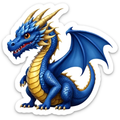 majestic Navy blue dragon sticker