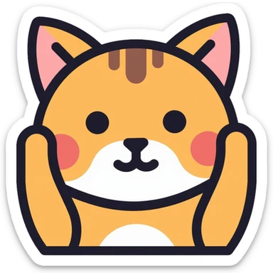 cat covering its ears sticker