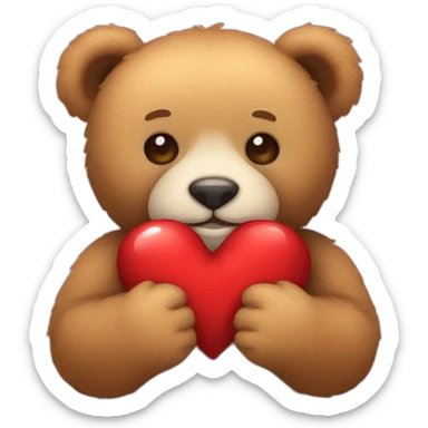 teddy bear with heart sticker