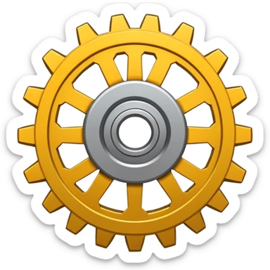 yellow gear cog sticker