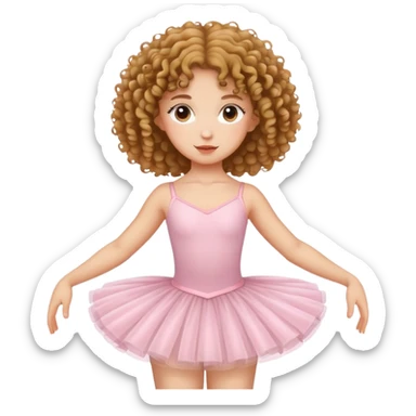 Curly girl Making ballet sticker