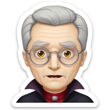 spectacled old vampire sticker