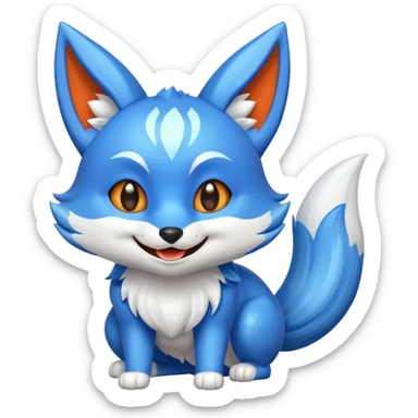 Make a blue kitsune happy sticker