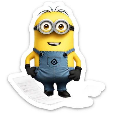 minion with HEAPS OF PAPERA sticker