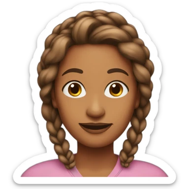 56 year old brown mom with long braid sticker