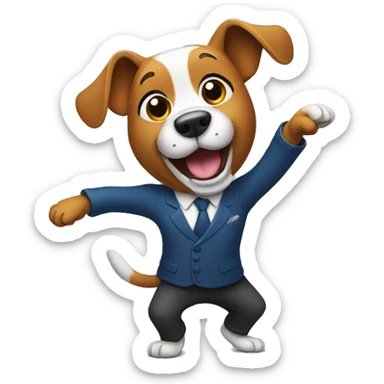 A dog dancing in bank sticker