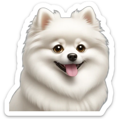 white pomeranian lulu sticker