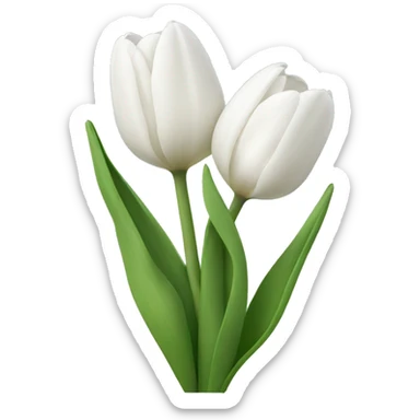 White cute tulips  sticker