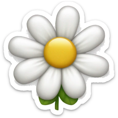 Daisy flower white with white bow sticker