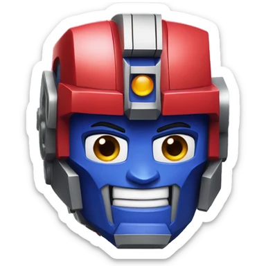 optimus prime cartoon face sticker