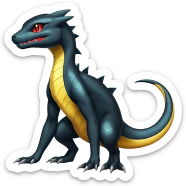 Shiny Salandit-Umbreon-Charmeleon-Fakémon-hybrid-creature (full body)  sticker