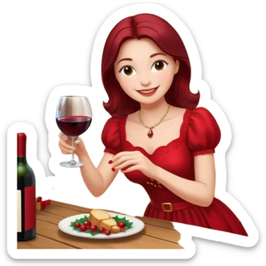 Chirstmas Hostess character, She plans the night, sets the table, pours the wine… sticker
