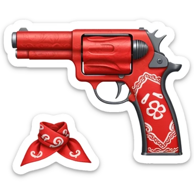 gun with bandana  sticker