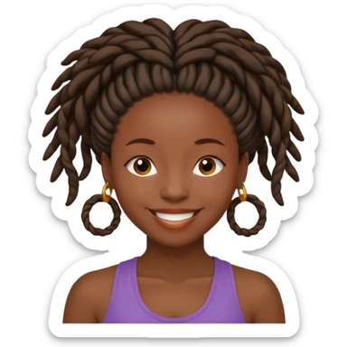 yoga black girl with locs  sticker