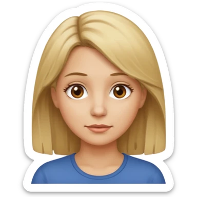 Dirty blonde hair girl with middle aged sticker