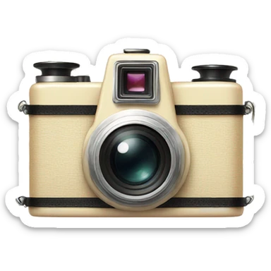 cute vintage cream colored camera sticker
