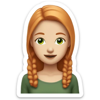 Beautiful girl with straight ginger hair and green eyes sticker