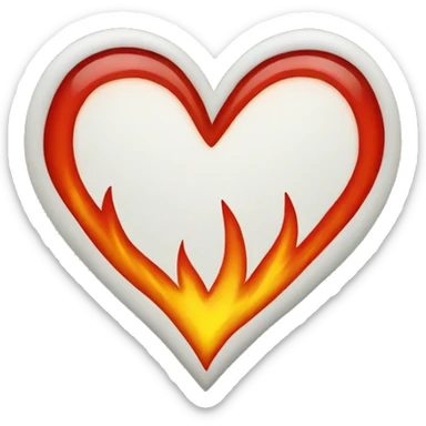 Fire heart sticker