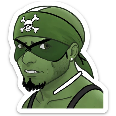 injured pirate meme emoji style with head bandage sticker