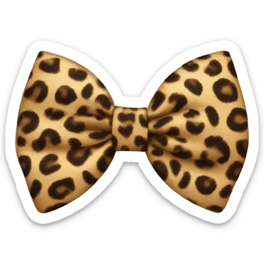 Leopard print bow sticker