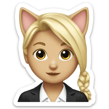 tuxedo cat with blonde girl sticker