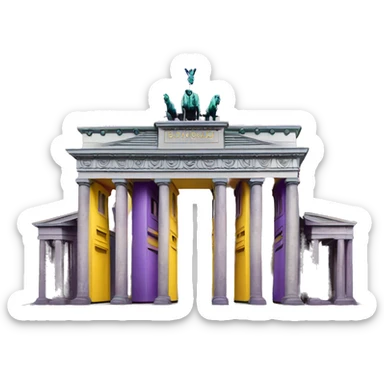 Purple and yellow brandenburg gate sticker