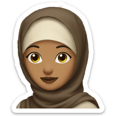 Brown hijabi with leopard print hijab sticker