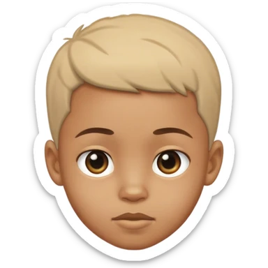 Light skin Black child boy just head sticker