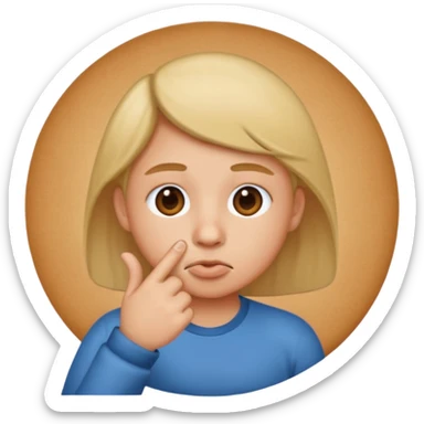 Create an emoji that is picking his nose make it a circle emoji  sticker