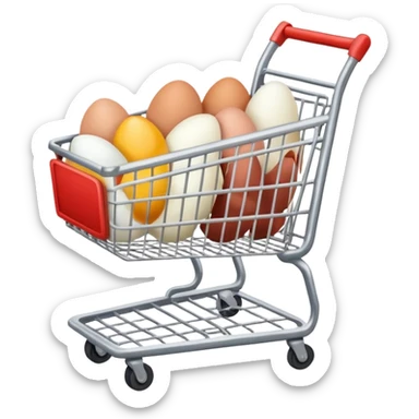 carrito de compras leche huevos carne pues que se vean los huevos mas pequeños  sticker