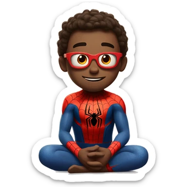 pixar-smile-SPIDER-MAN-meditating sticker