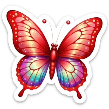 red glitter butterfly sticker