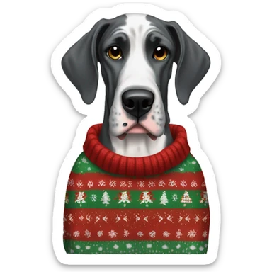 Great dane in christmas Sweater  sticker